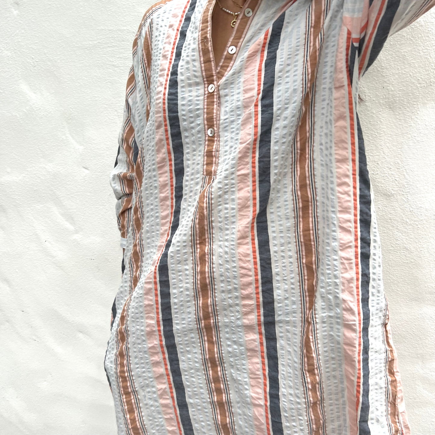 cotton seersucker a line dress 2