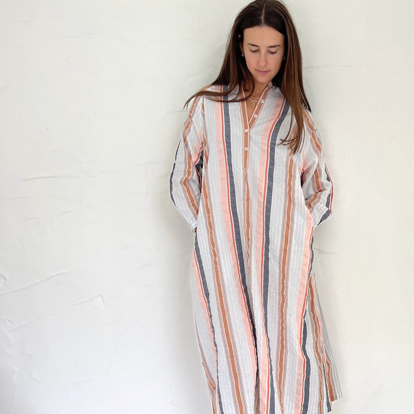 cotton seersucker a line dress 2