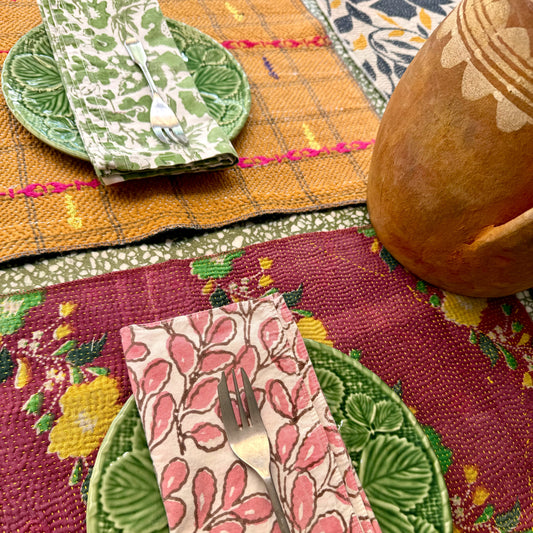 vintage kantha placemats assort