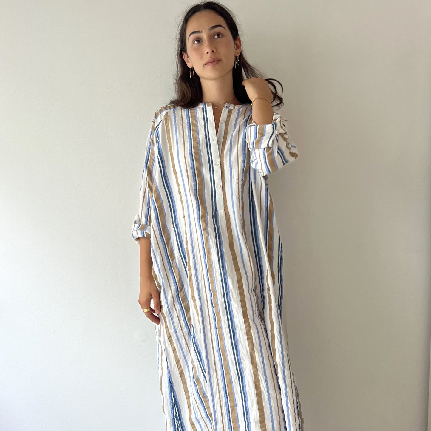 cotton seersucker a line dress 140