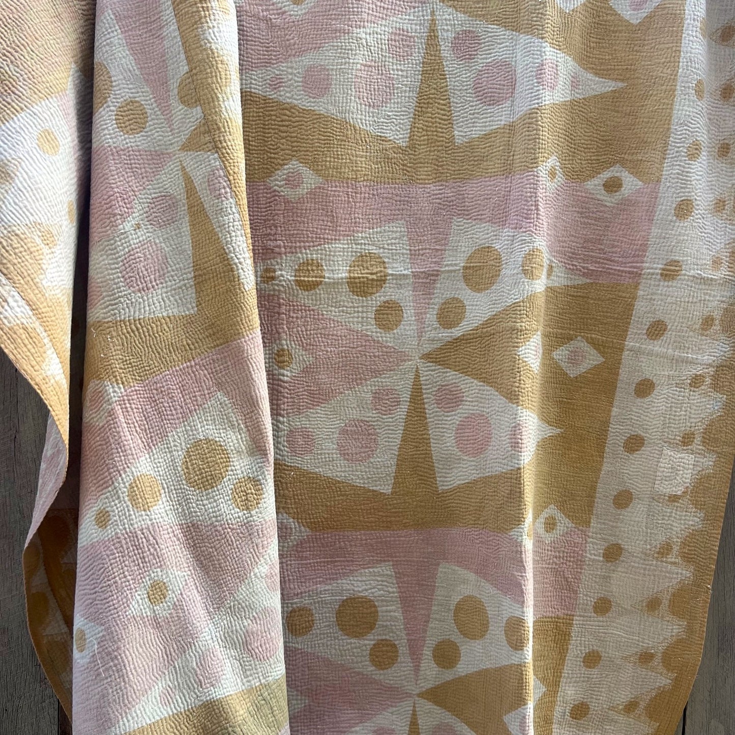 pastel vintage kantha quilt
