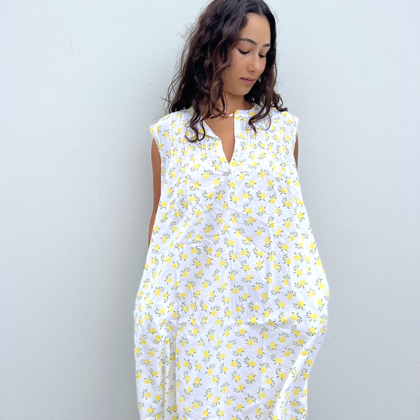 cotton pleated sleeveless dress 84