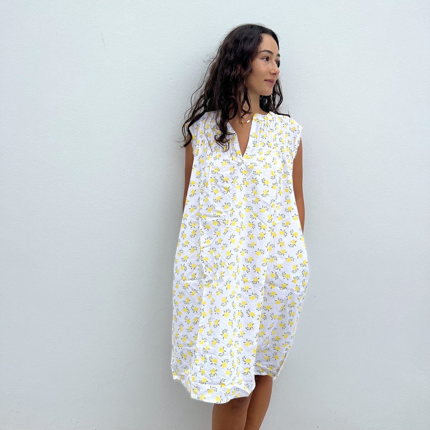 cotton pleated sleeveless dress 84