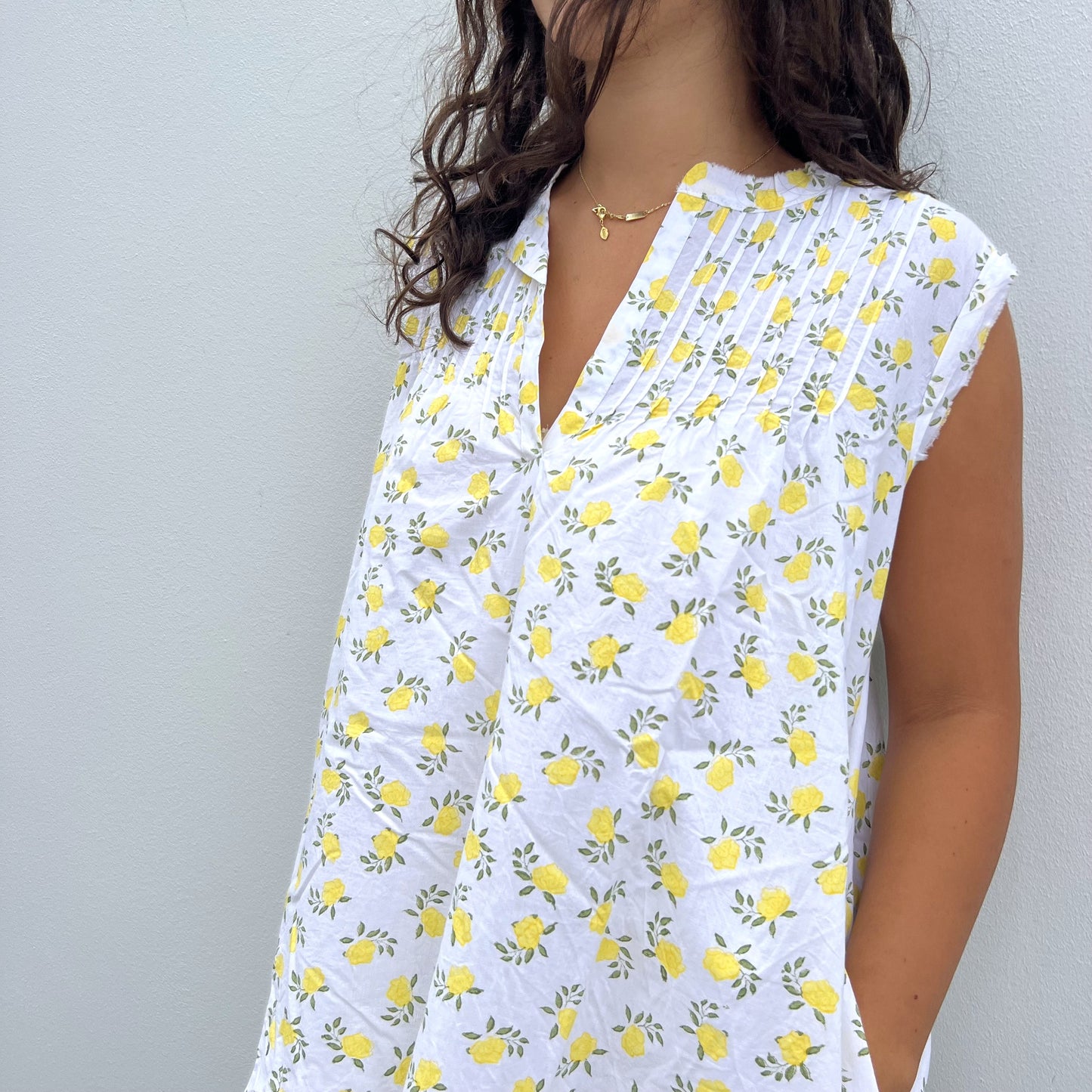 cotton pleated sleeveless dress 84