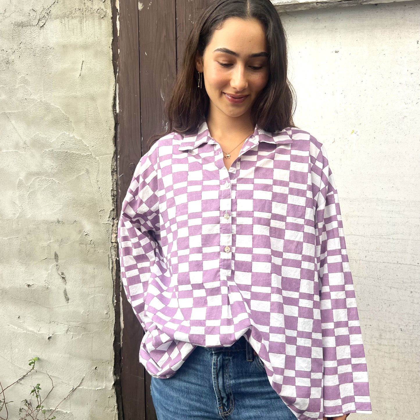 block print collar cotton shirt 19
