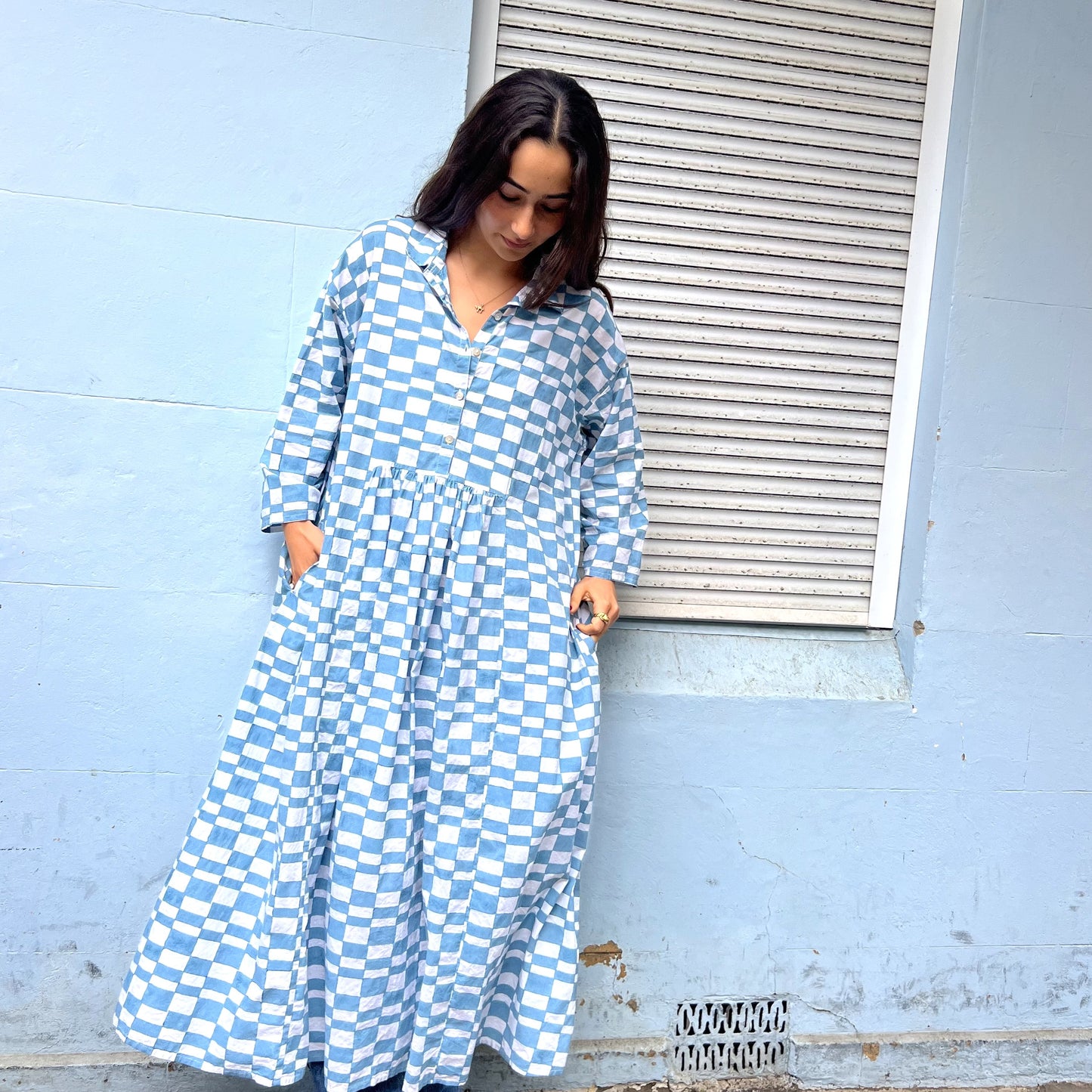 cotton collared dress 145