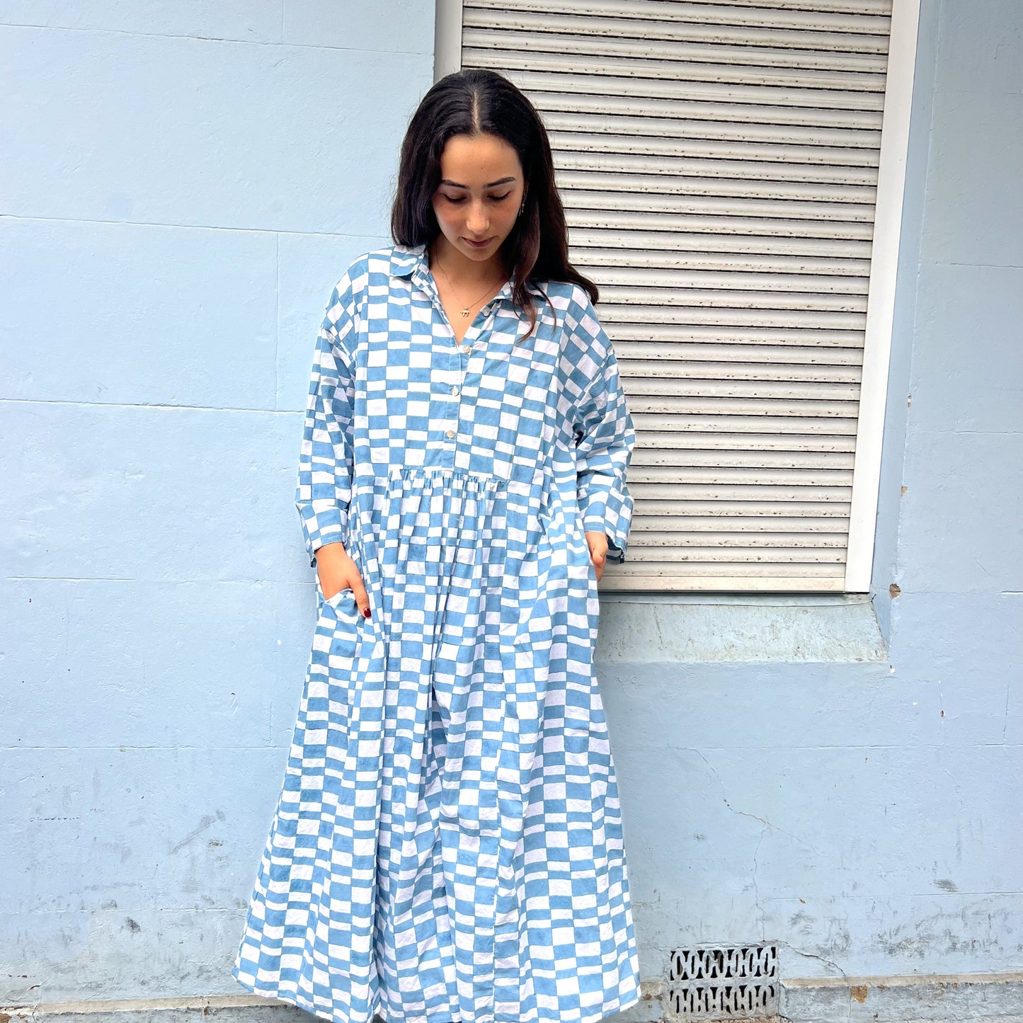 cotton collared dress 145