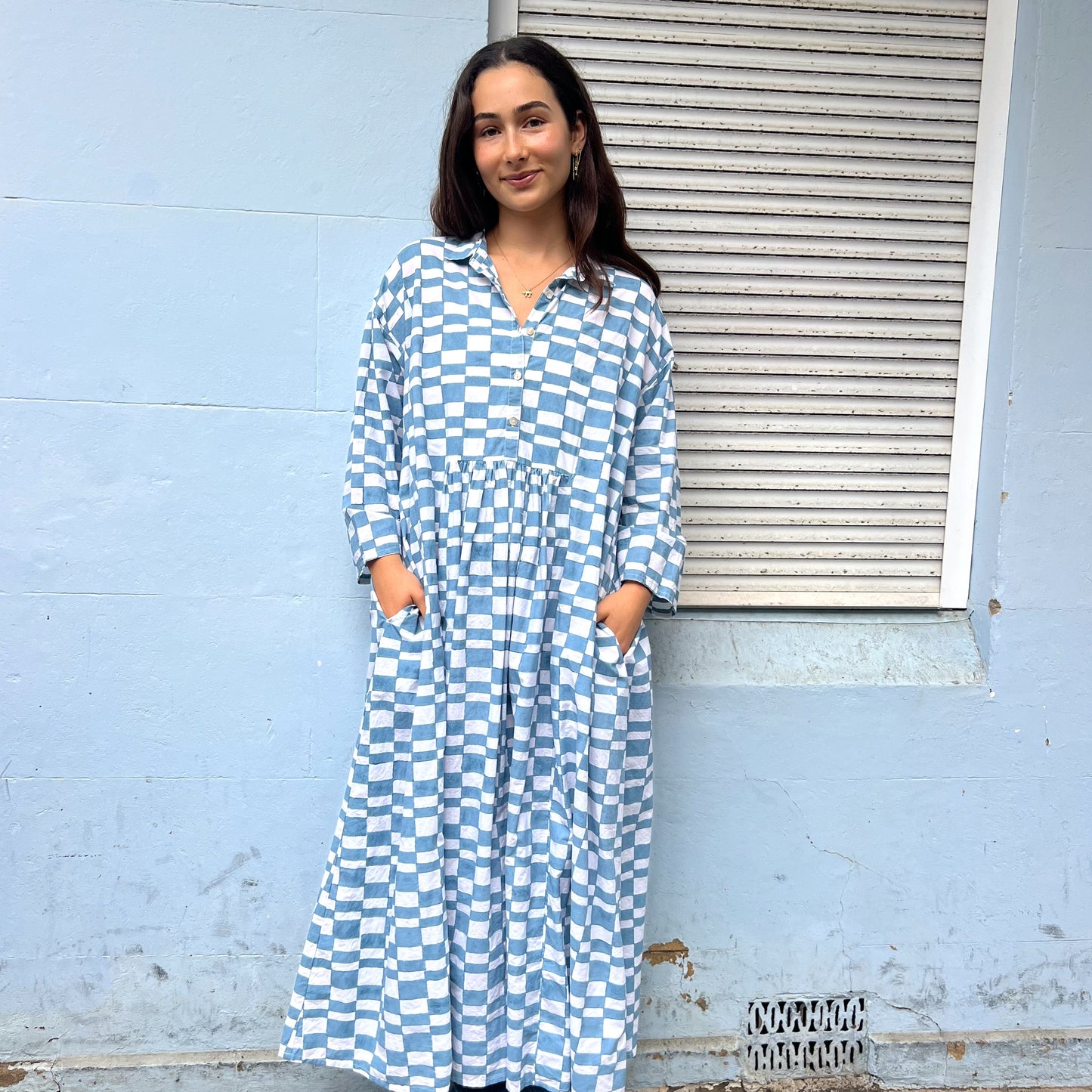 cotton collared dress 145
