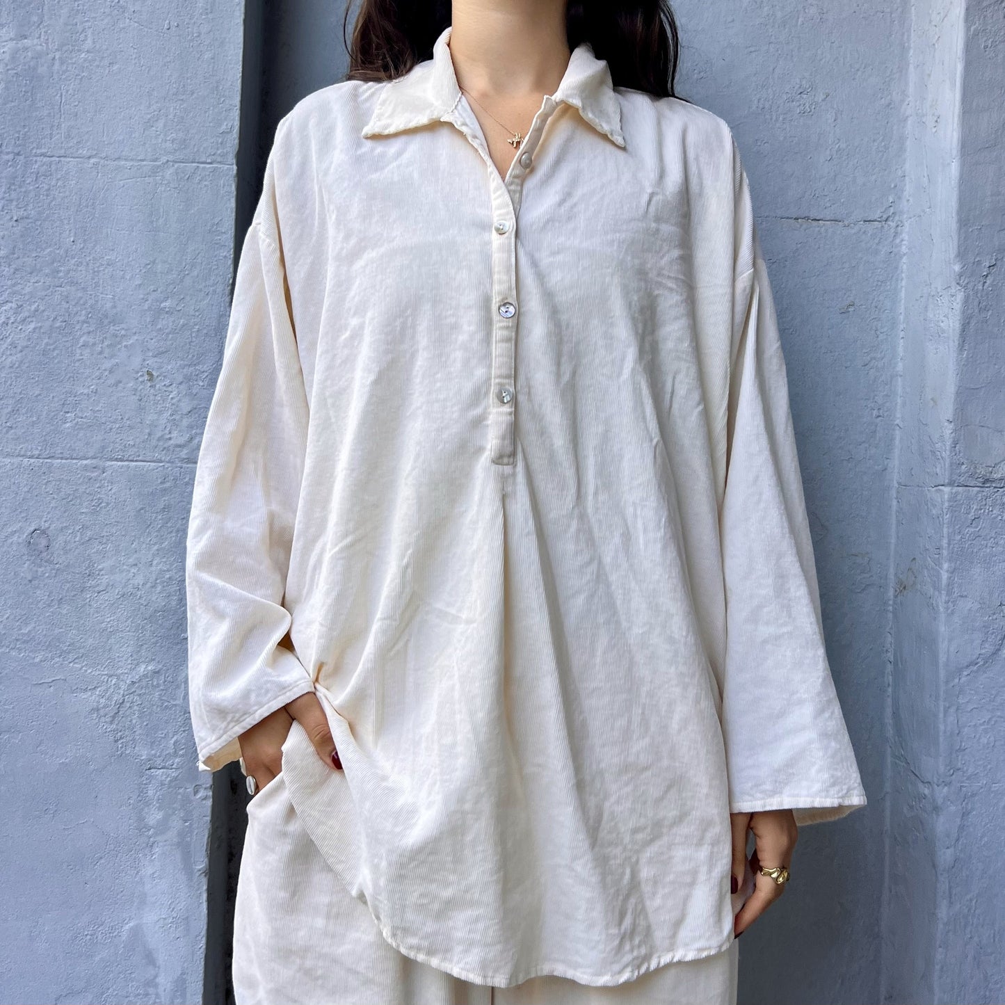 corduroy collar cotton shirt 23
