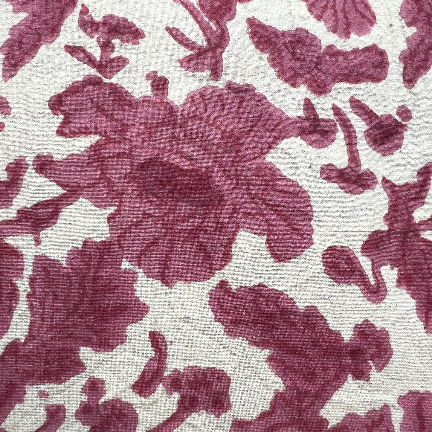 wild rose block print cotton tablecloth pink & natural
