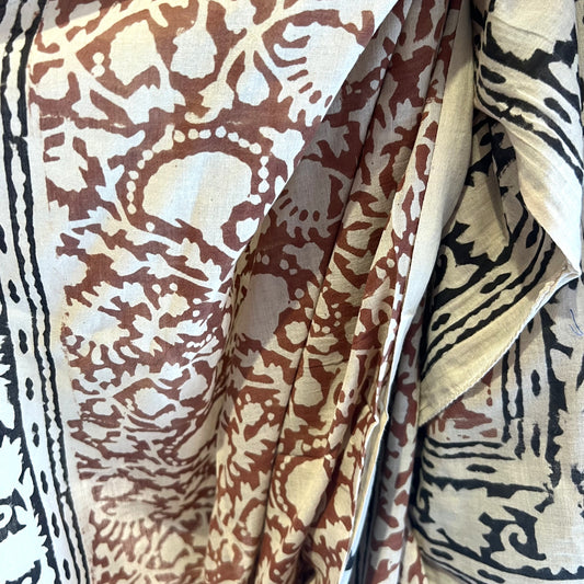 hand block printed cotton sarong