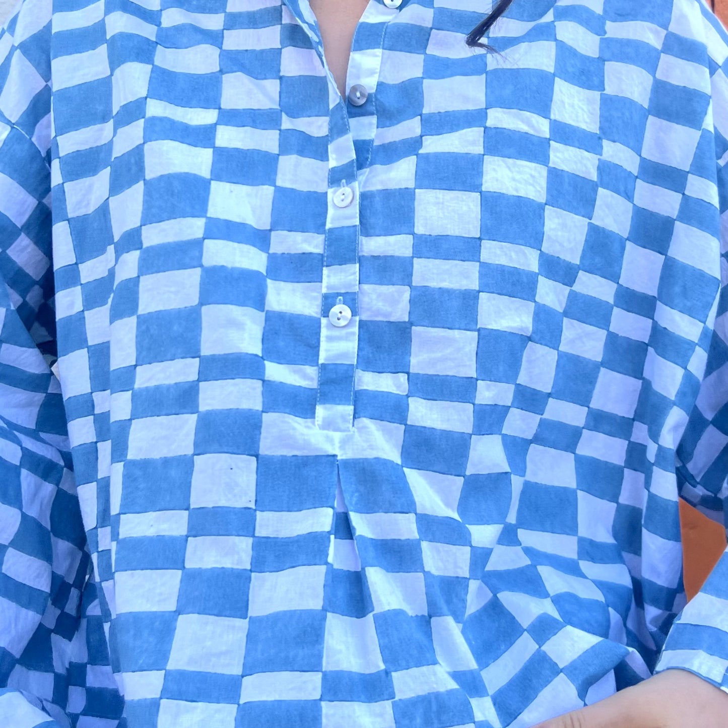 block print collar cotton shirt 20