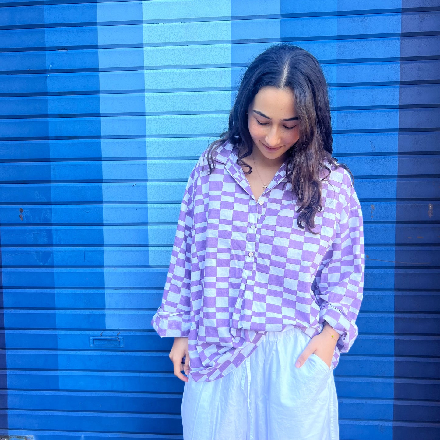block print collar cotton shirt 19