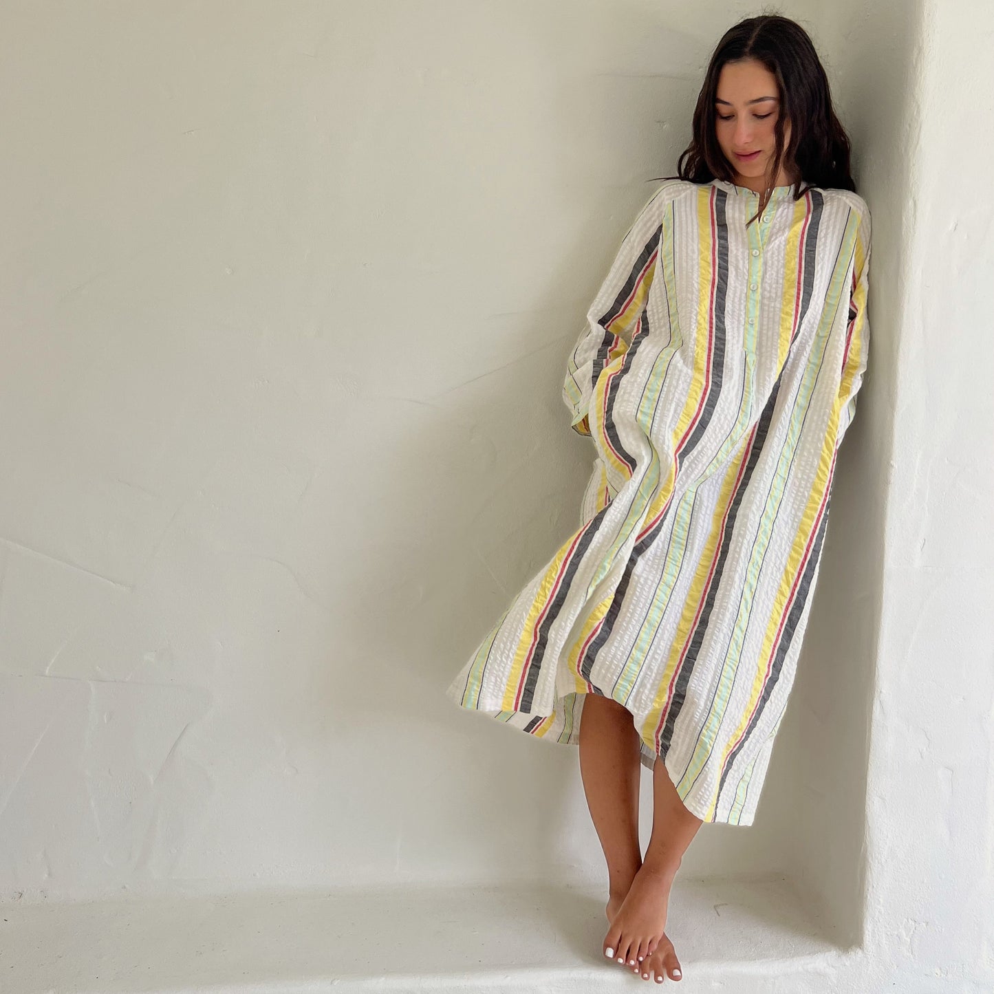 cotton seersucker a line dress 1