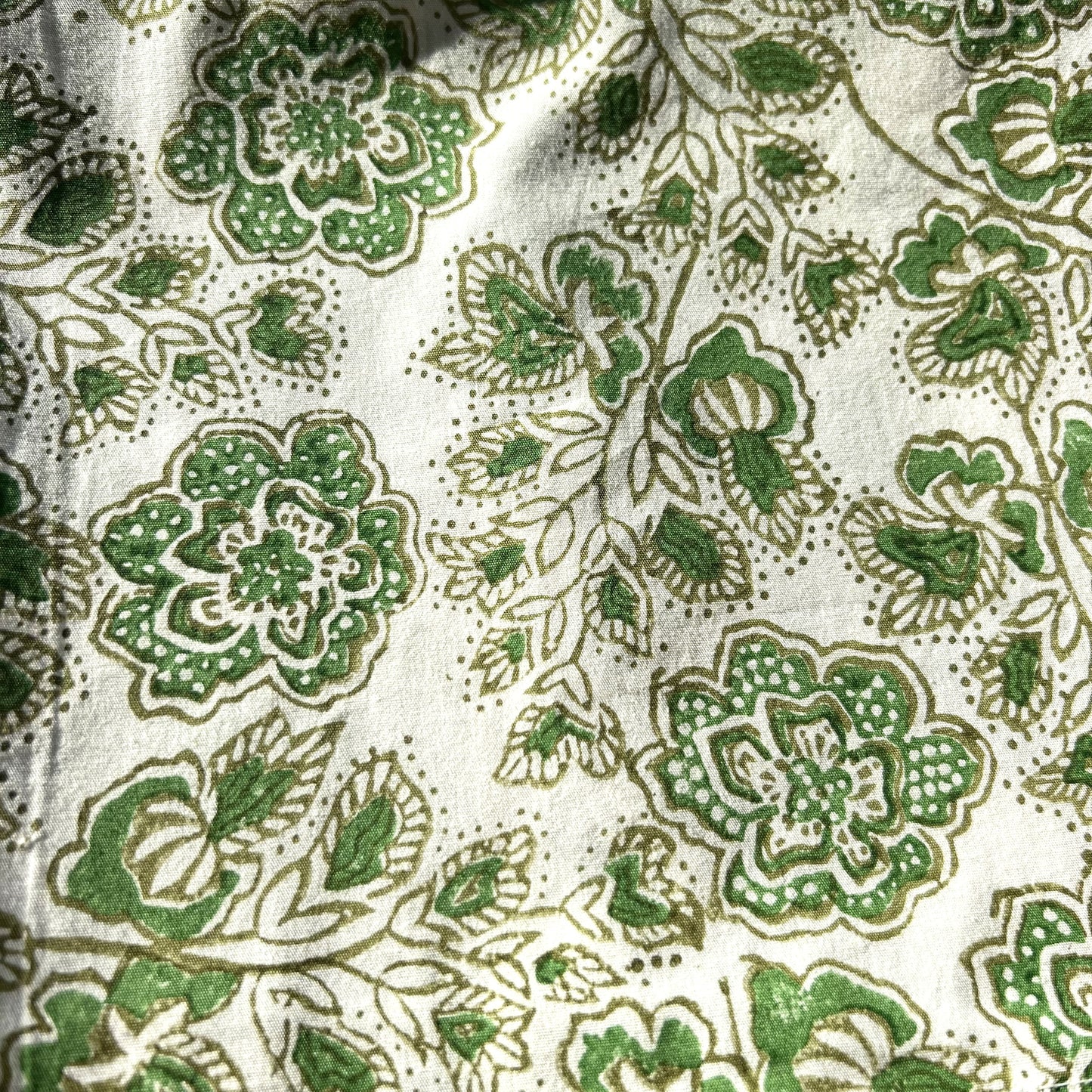 4 x block print bandana cotton napkin green & white