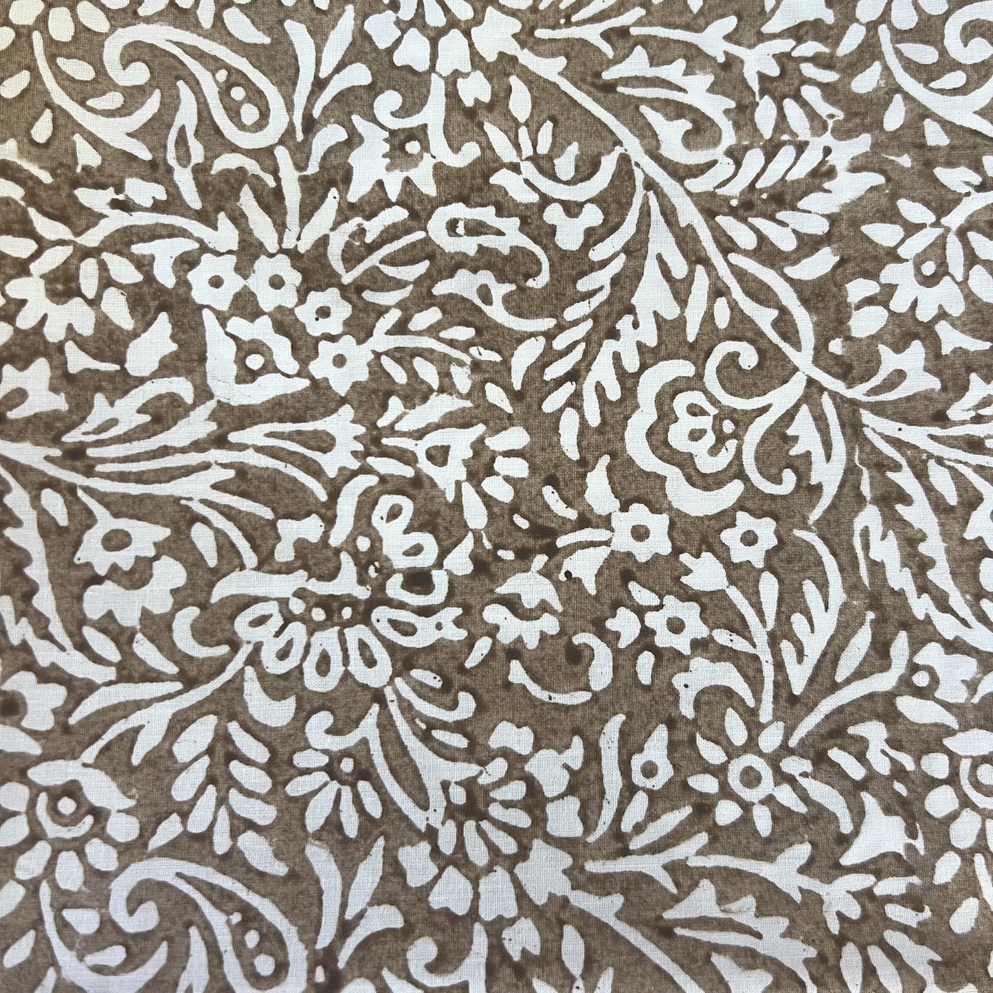 4 x vine block print cotton napkin bronze and white