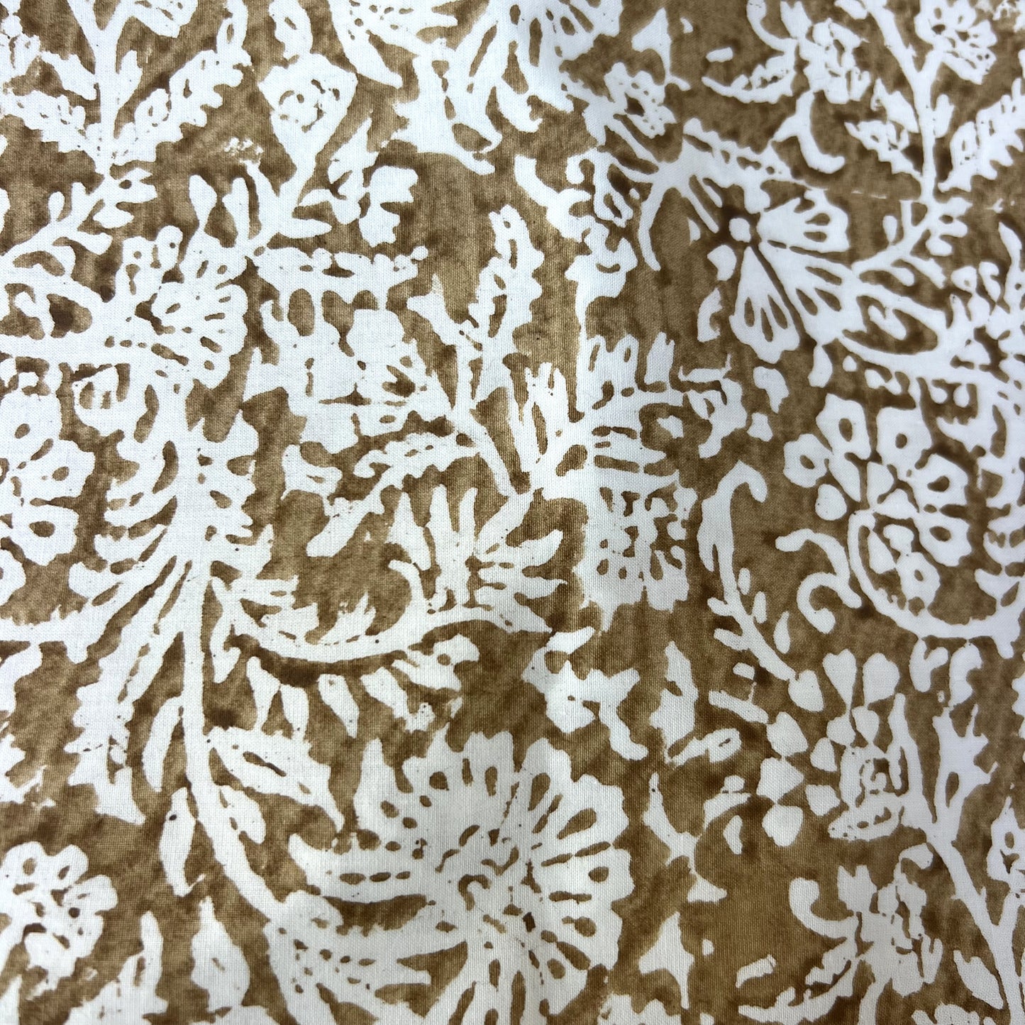 4 x leaf block print cotton napkin bronze and white