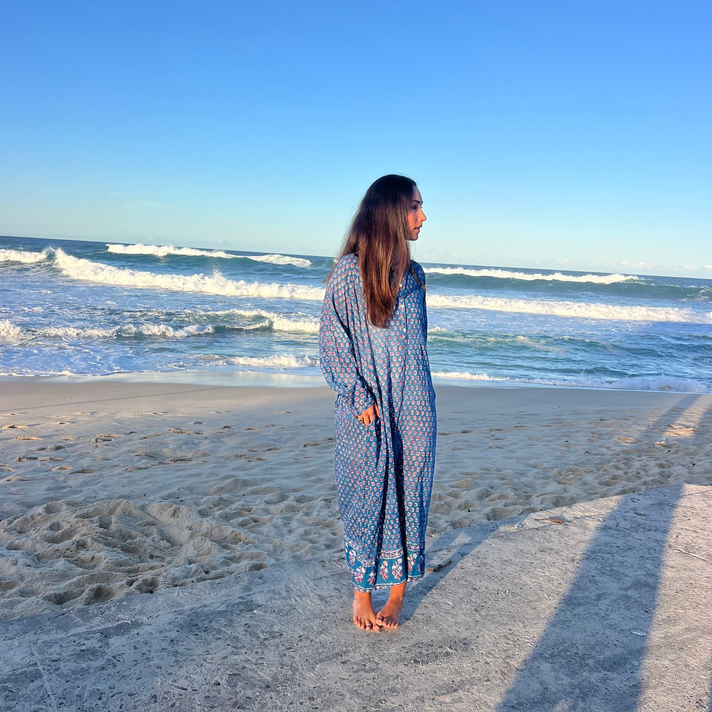 hand block printed cotton dress 156