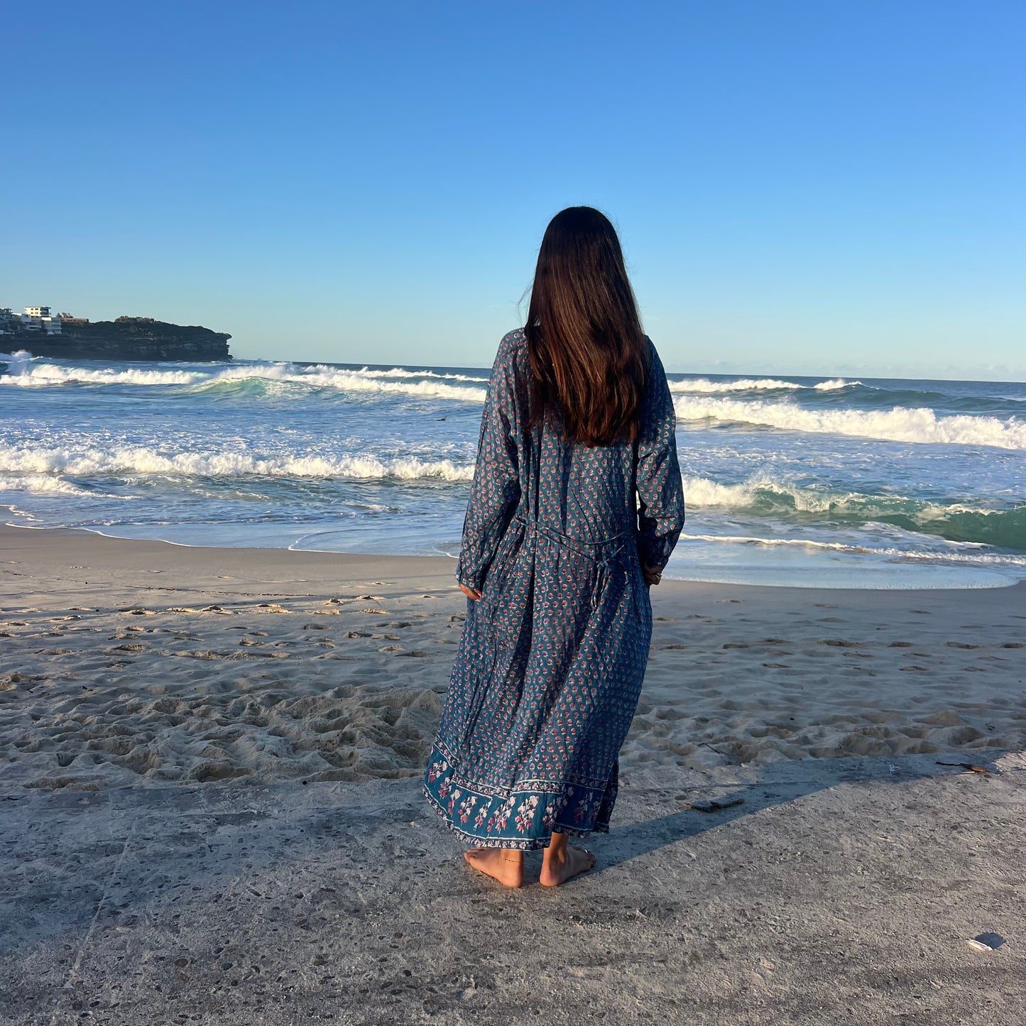 hand block printed cotton dress 156