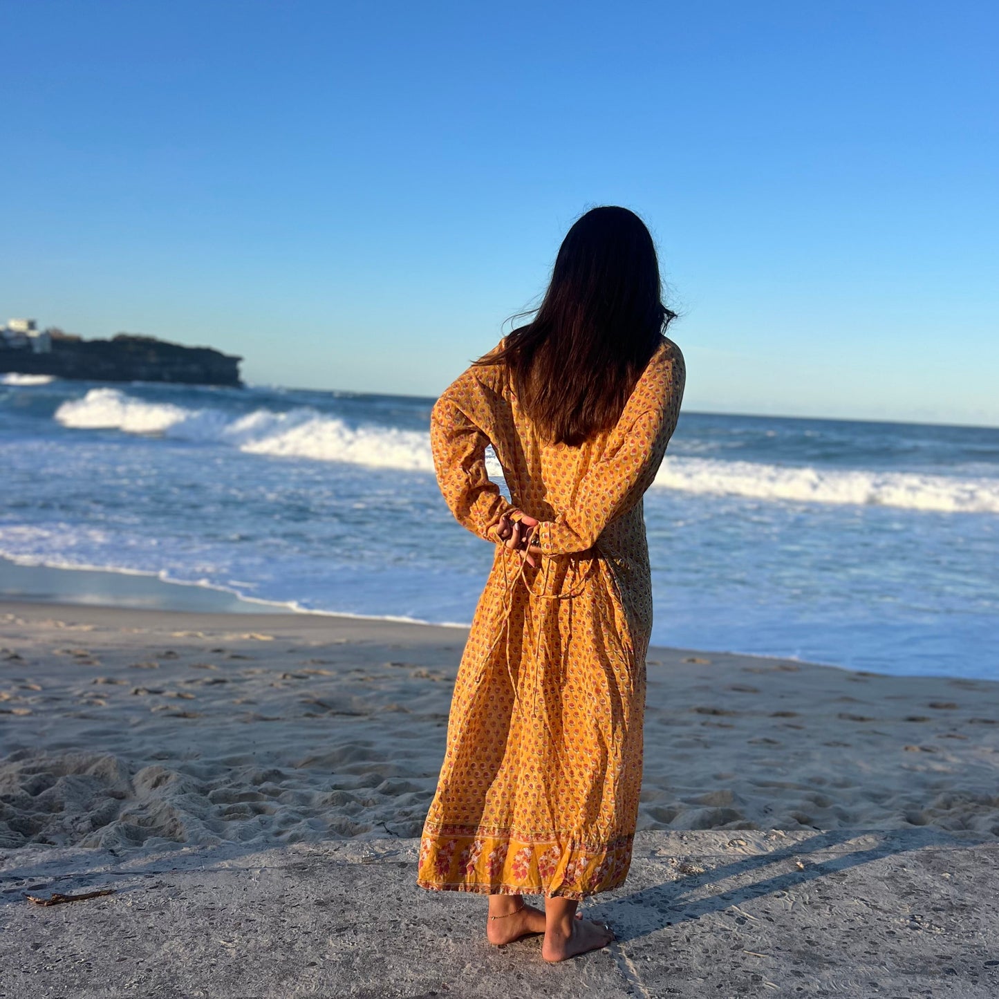 hand block printed cotton dress 157