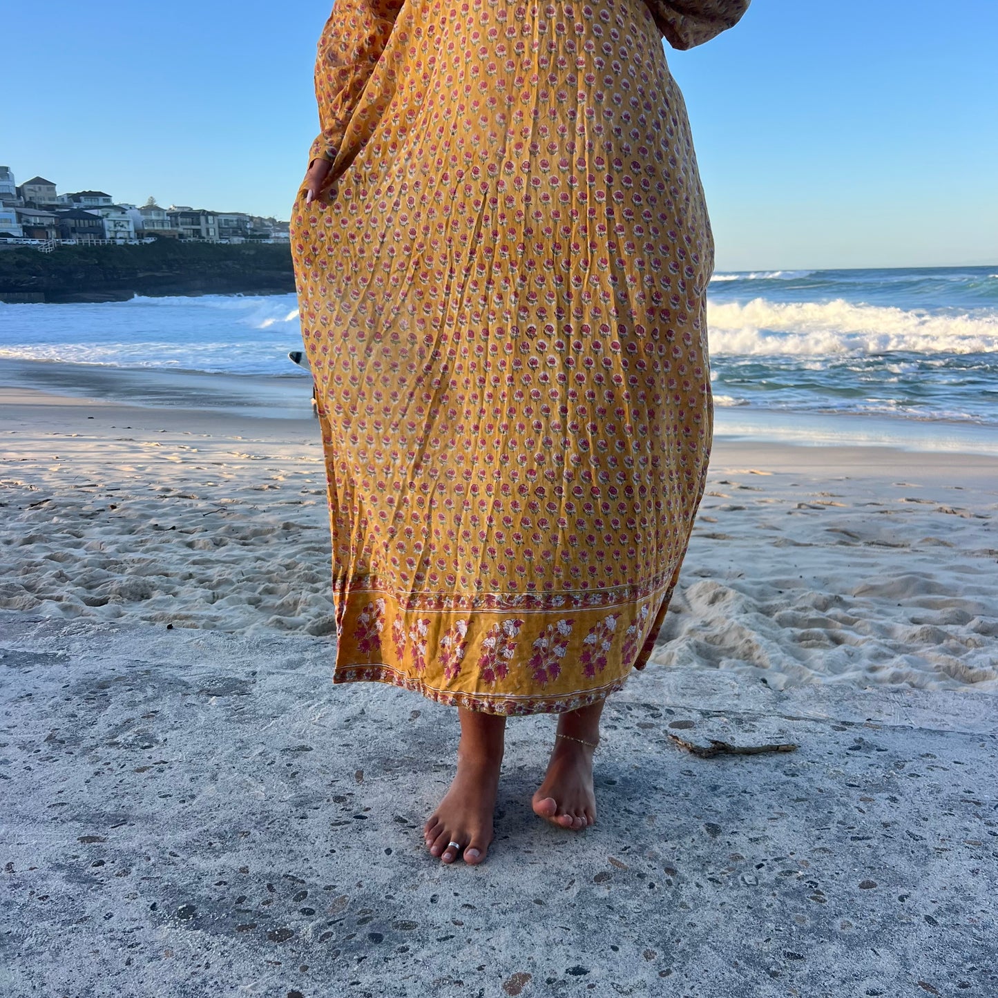 hand block printed cotton dress 157