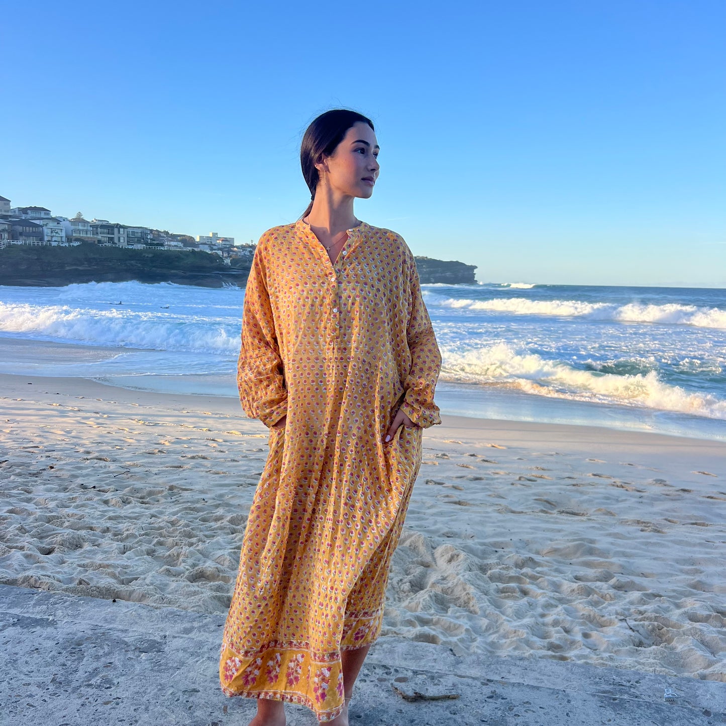 hand block printed cotton dress 157