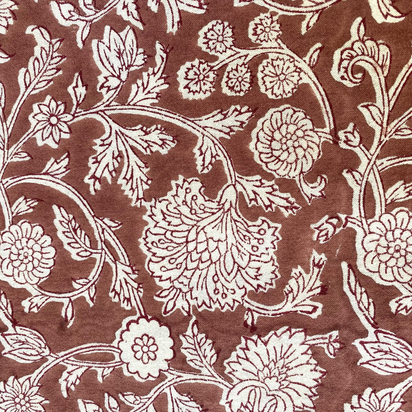 4 x zinnia block print cotton napkin wine