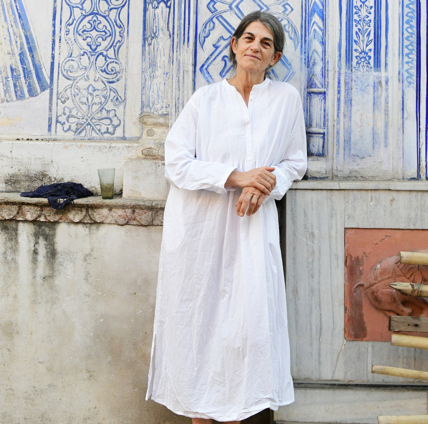 cotton pleated shirt dress 22