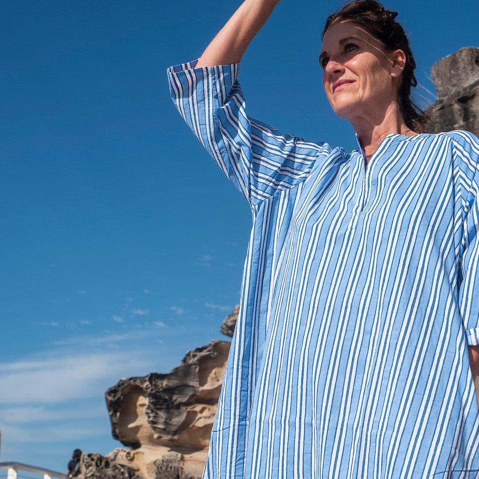 hand block printed cotton kaftan 11