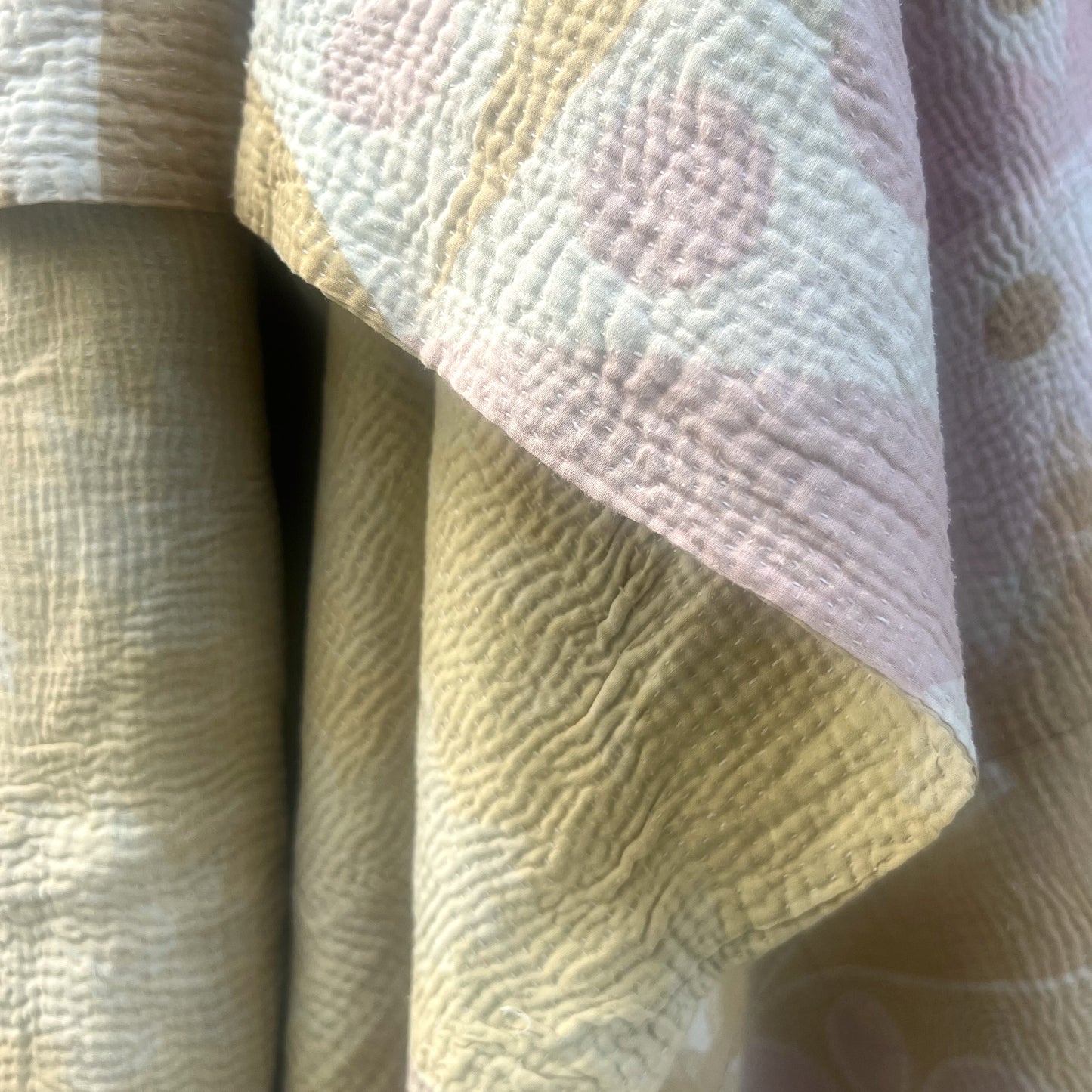 pastel vintage kantha quilt