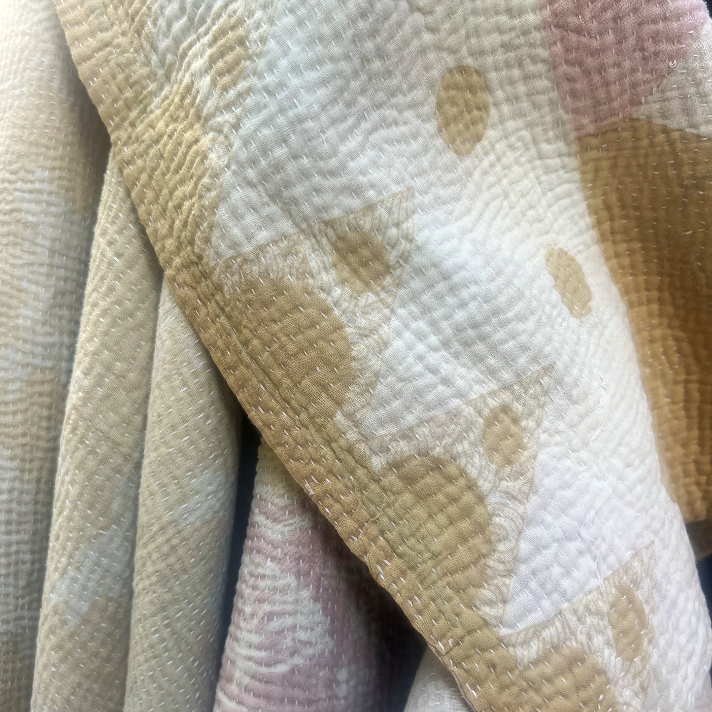 pastel vintage kantha quilt