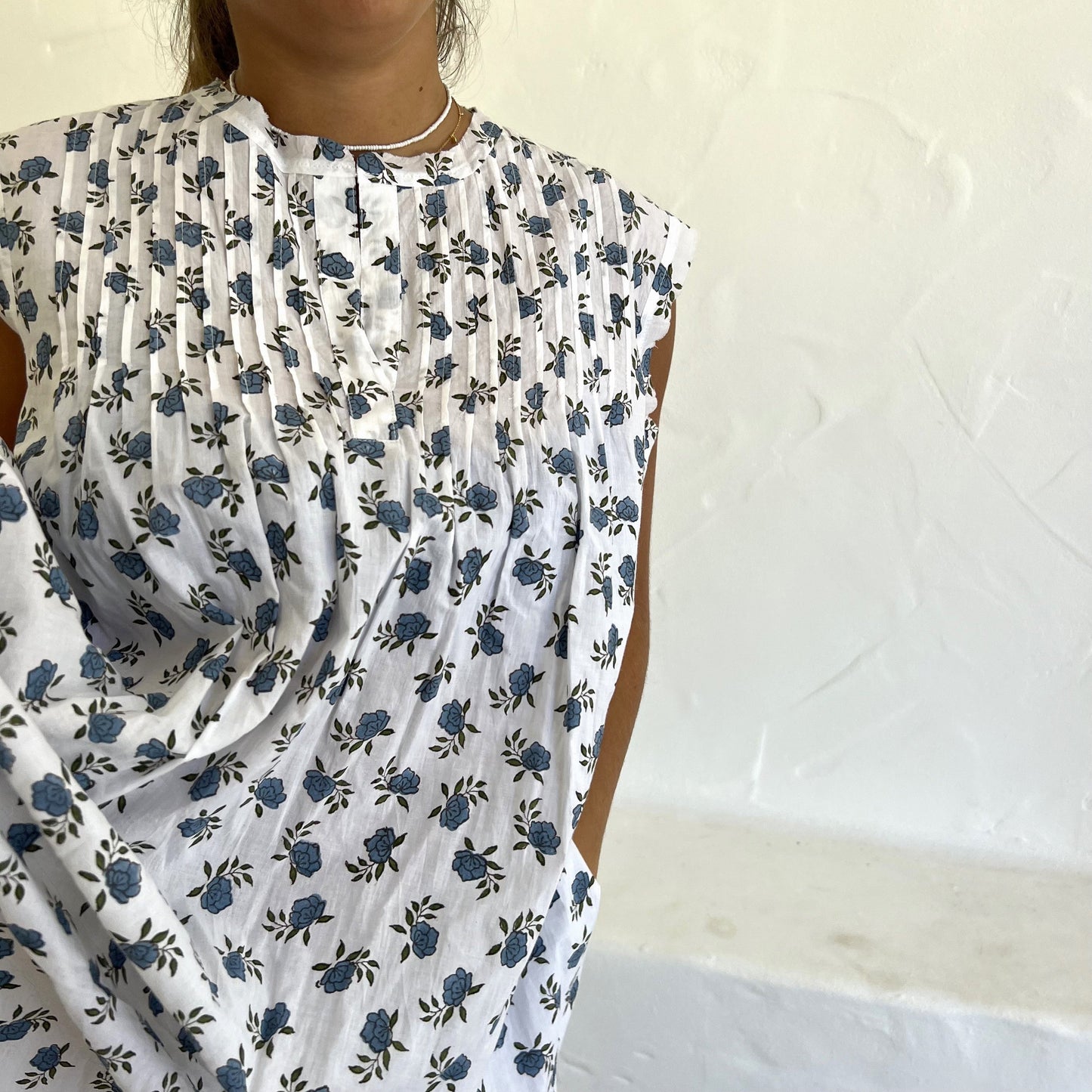 cotton pleated sleeveless dress 28