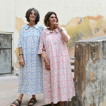 cotton peter pan pink floral dress 80