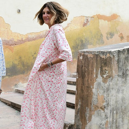 cotton peter pan pink floral dress 80