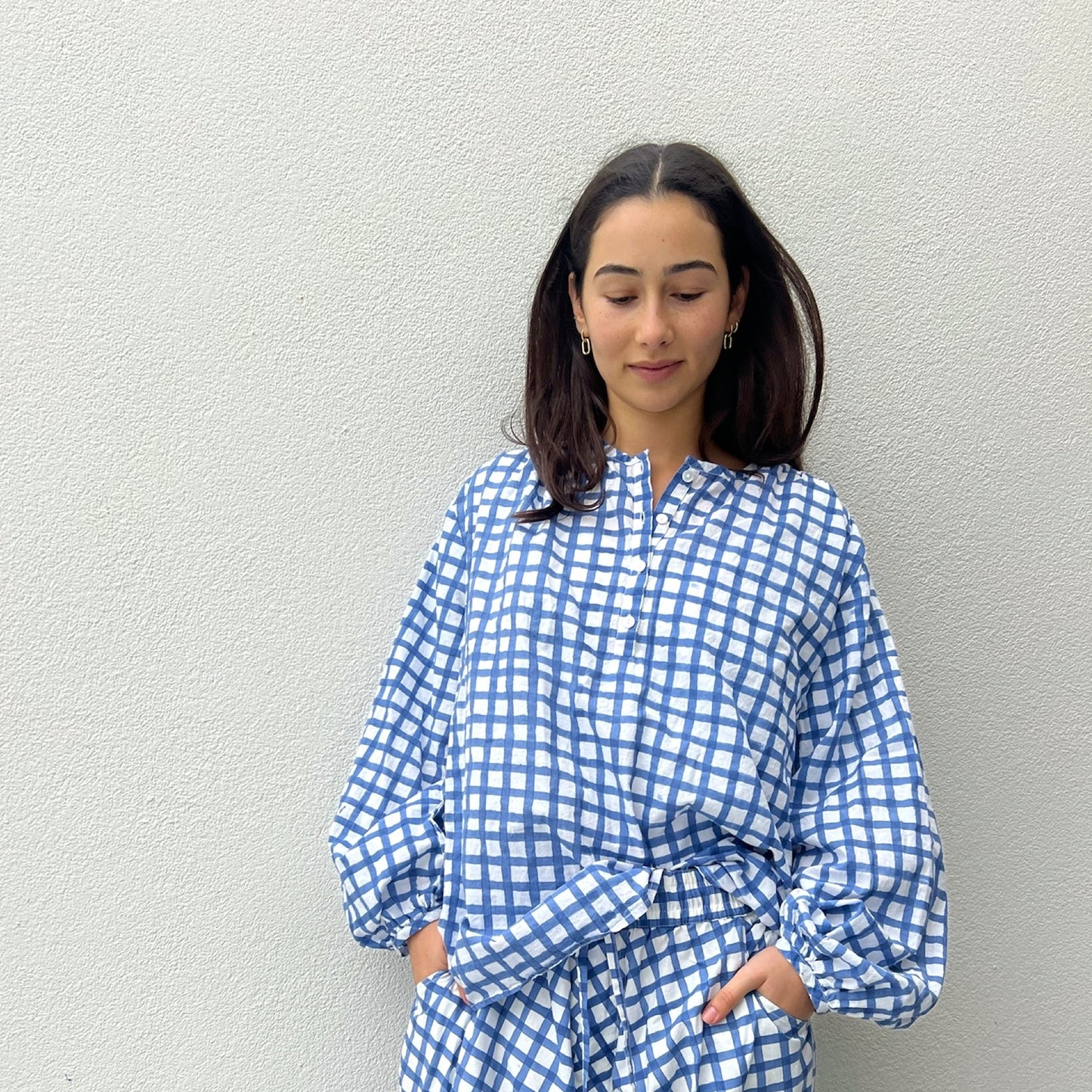 blockprint check cotton shirt 6