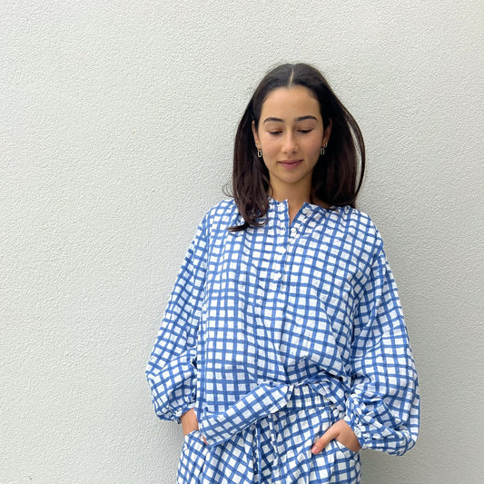 blockprint check cotton shirt 6