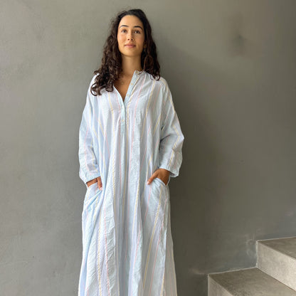 cotton seersucker a line dress 129