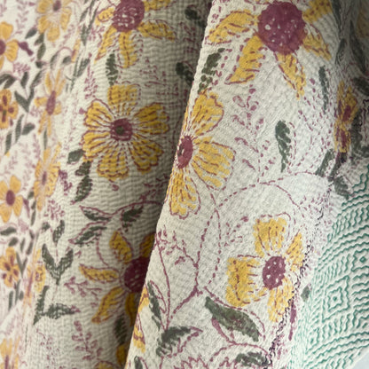 vintage printed kantha quilt