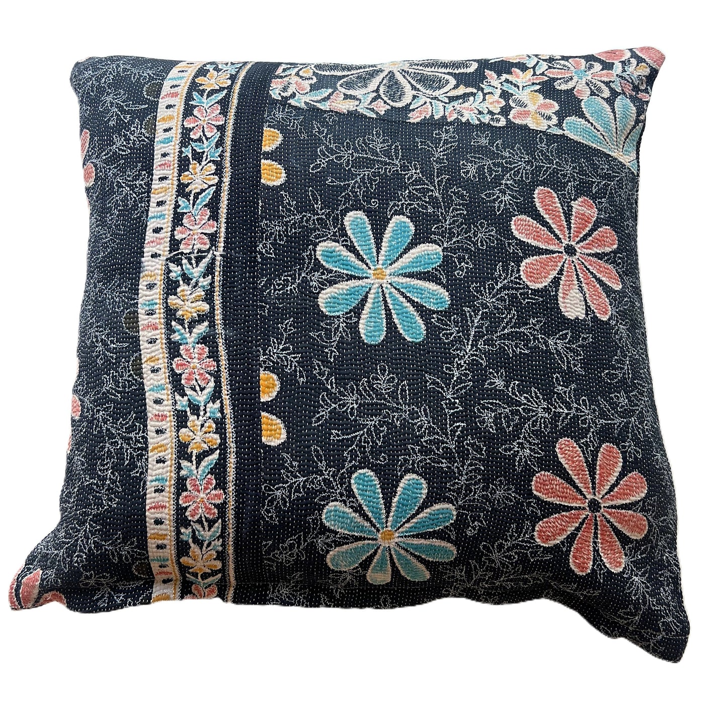 vintage kantha cushion