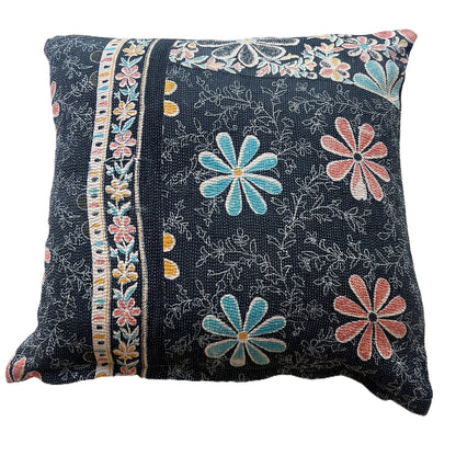 vintage kantha cushion