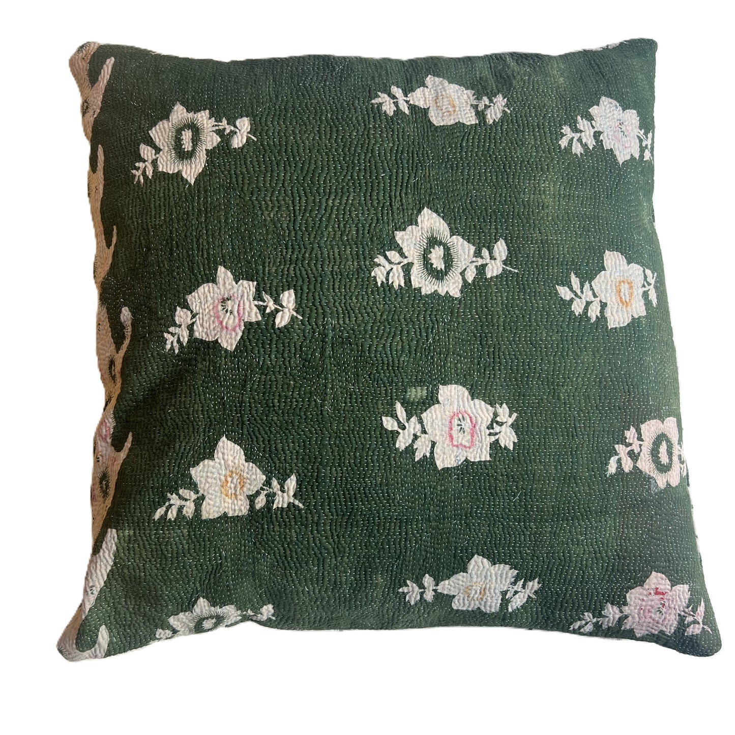 vintage kantha cushion
