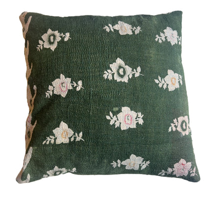 vintage kantha cushion