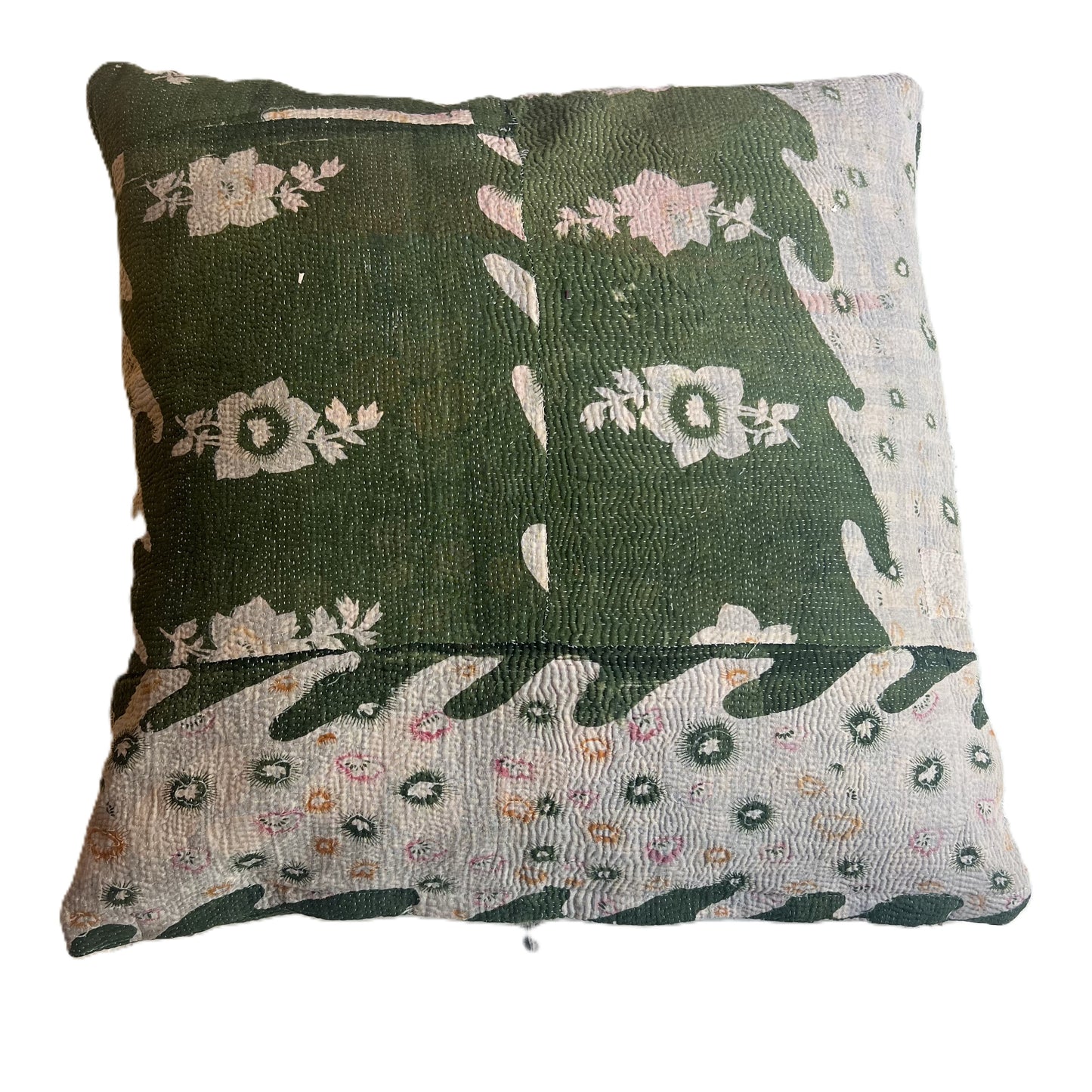 vintage kantha cushion