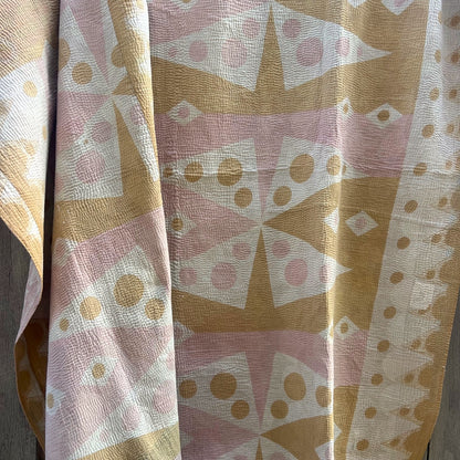 pastel vintage kantha quilt