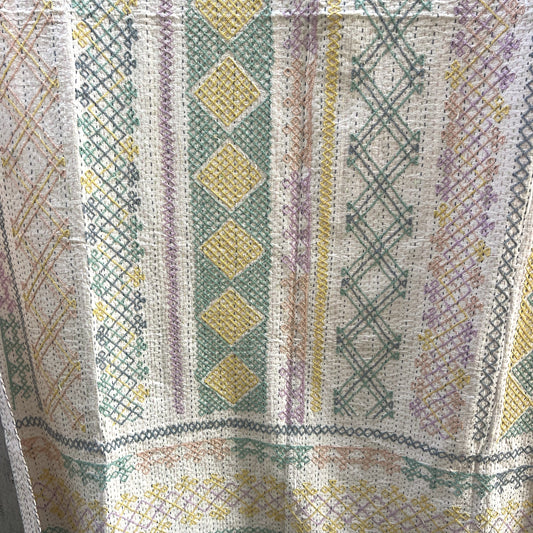 kantha quilt with embroidery