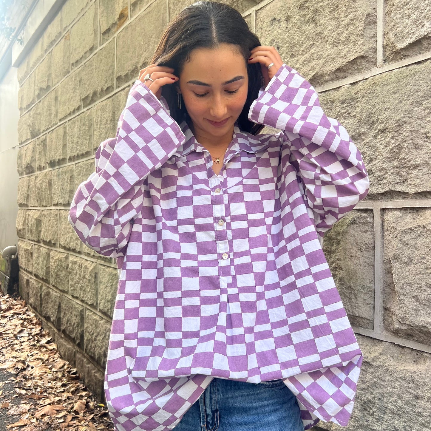 block print collar cotton shirt 19