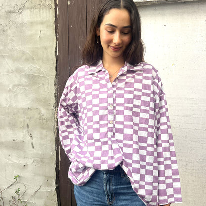 block print collar cotton shirt 19
