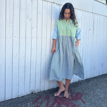 cotton multi check dress 180