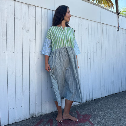 cotton multi check dress 180