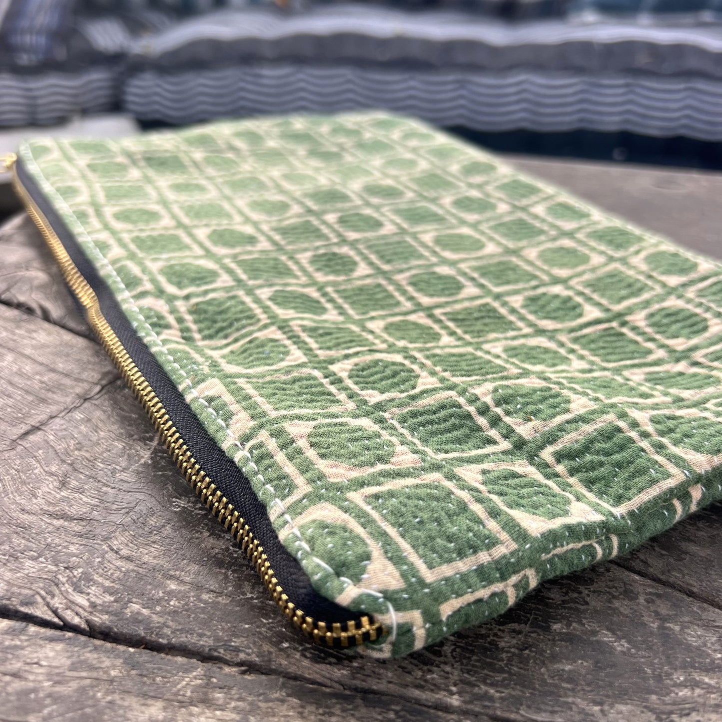 vintage kantha pouch